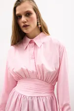 PEPLUM TUNIC WITH CORSET AT THE WAIST