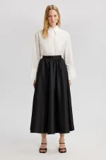 RUFFLED SATIN SKIRT RUFFLED SATIN SKIRT