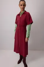 KISA KOLLU MODAL GÖMLEK ELBİSE