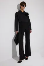 ÇİÇEK AKSESUARLI GÖMLEK BODY