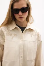 EMBROIDERED GABARDINE SHIRT - JACKET EMBROIDERED GABARDINE SHIRT - JACKET