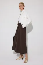 JUPE À TAILLE ÉLASTIQUE AVEC POCHES