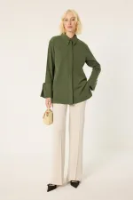 CHEMISE EN POPLIN À POIGNETS LARGES