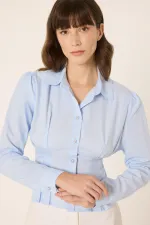 BELİ PİLELİ TAŞLI GÖMLEK