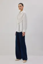 POPLIN SHIRT WITH METAL ACCESSORIES