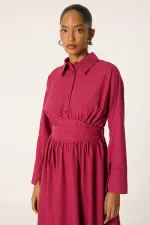 KORSAJ BEL GÖMLEK YAKA ELBİSE