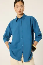 OVERSIZE FİT POPLİN GÖMLEK