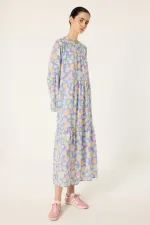 PATTERNED RUFFLED DRESS PATTERNED RUFFLED DRESS