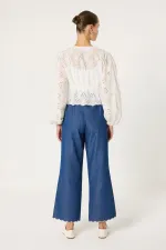 PANTALONS À OURLET BRODÉ