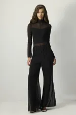 NERVÜRLÜ ŞİFON PANTOLON