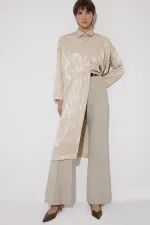 Jacquard Maxi Satin Tunic