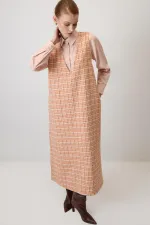 Tweed Plaid V-Neck Vest