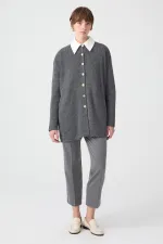 LONG CARDIGAN WITH GOLD BUTTONS