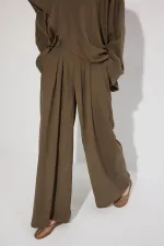 Shawl Collar Tunic and Trousers 2-Piece Set