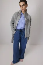 BELİ LASTİKLİ DENİM PANTOLON BELİ LASTİKLİ DENİM PANTOLON