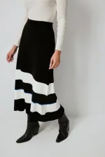 JUPE EN MAILLE À RAYURES AVEC TAILLE ÉLASTIQUE