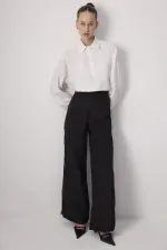 KONTRAST BİYELİ KUPRA PANTOLON