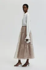 JUPE EN ORGANZA À VOLANTS