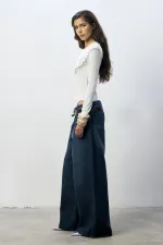 Embroidered Collar Snap Button Bodysuit