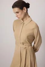 TEXTURED SHIRT DRESS