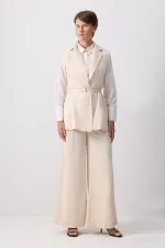 PİLELİ KRUVAZE YELEK PANTOLON TAKIM