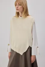 ASİMETRİK KESİM TRİKO SÜVETER