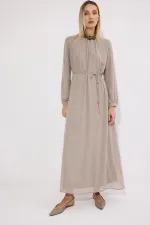 STAND-NECK CHIFFON DRESS STAND-NECK CHIFFON DRESS