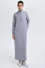 STAND-NECK CREPE DRESS STAND-NECK CREPE DRESS