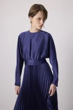 PİLELİ SATEN  ELBİSE