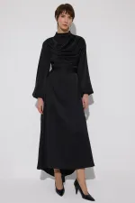 DEGAJE COLLARED BELTED DRESS DEGAJE COLLARED BELTED DRESS