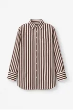 CHEMISE SURDIMENSIONNÉE À RAYURES ÉPAISSES CHEMISE SURDIMENSIONNÉE À RAYURES ÉPAISSES
