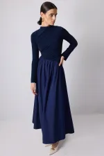 DRAPE DETAYLI ASİMETRİK ELBİSE