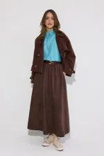 SUEDE SKIRT WITH ELASTIC WAISTBAND SUEDE SKIRT WITH ELASTIC WAISTBAND