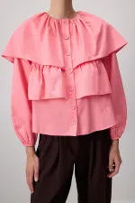 CHEMISE COURTE À VOLANTS
