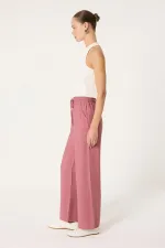 PANTALON À JAMBES LARGES AVEC TAILLE ÉLASTIQUE