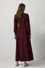 PLEATED SHIRT COLLAR DRESS