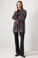 PATTERNED CHIFFON TUNIC