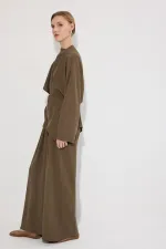 Shawl Collar Tunic and Trousers 2-Piece Set