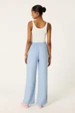 HIGH-WAISTED WASHED GABARDINE PANTS HIGH-WAISTED WASHED GABARDINE PANTS