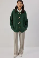 KNITTED CARDIGAN WITH BOW DETAIL