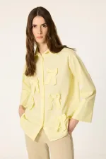 %100 PAMUKLU FİYONK DETAYLI ÇİZGİLİ GÖMLEK