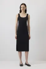 STRAPLESS MIDI-LENGTH LINED