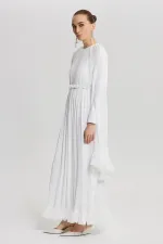 VOLANLI ŞİFON ELBİSE