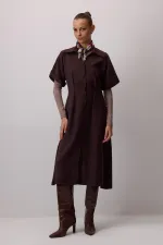 ROBE CHEMISE EN MODAL À MANCHES COURTES