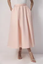 JUPE EN SATIN À VOLANTS