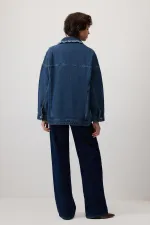 PÜSKÜLLÜ PARÇALI DENIM CEKET