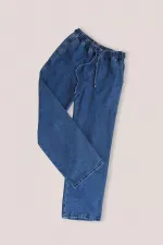 BELİ LASTİKLİ DENİM PANTOLON