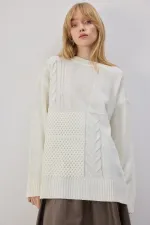 PULL EN MAILLE SURDIMENSIONNÉ À MOTIFS