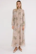 Robe longue doublée en mousseline