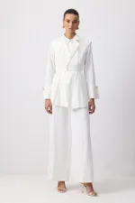 PİLELİ KRUVAZE YELEK PANTOLON TAKIM